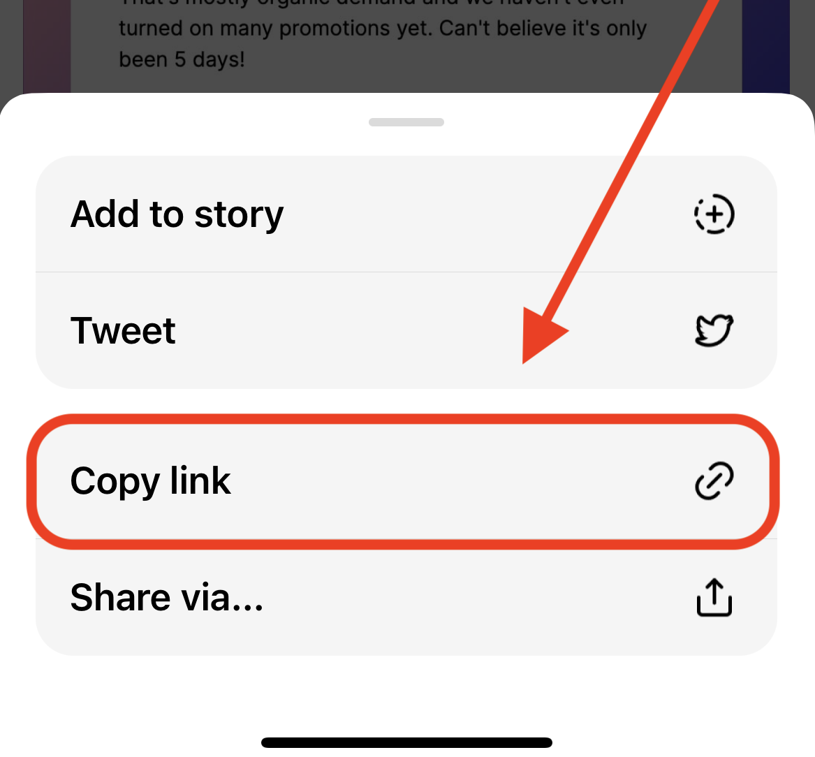 Copy link of the thread you select.